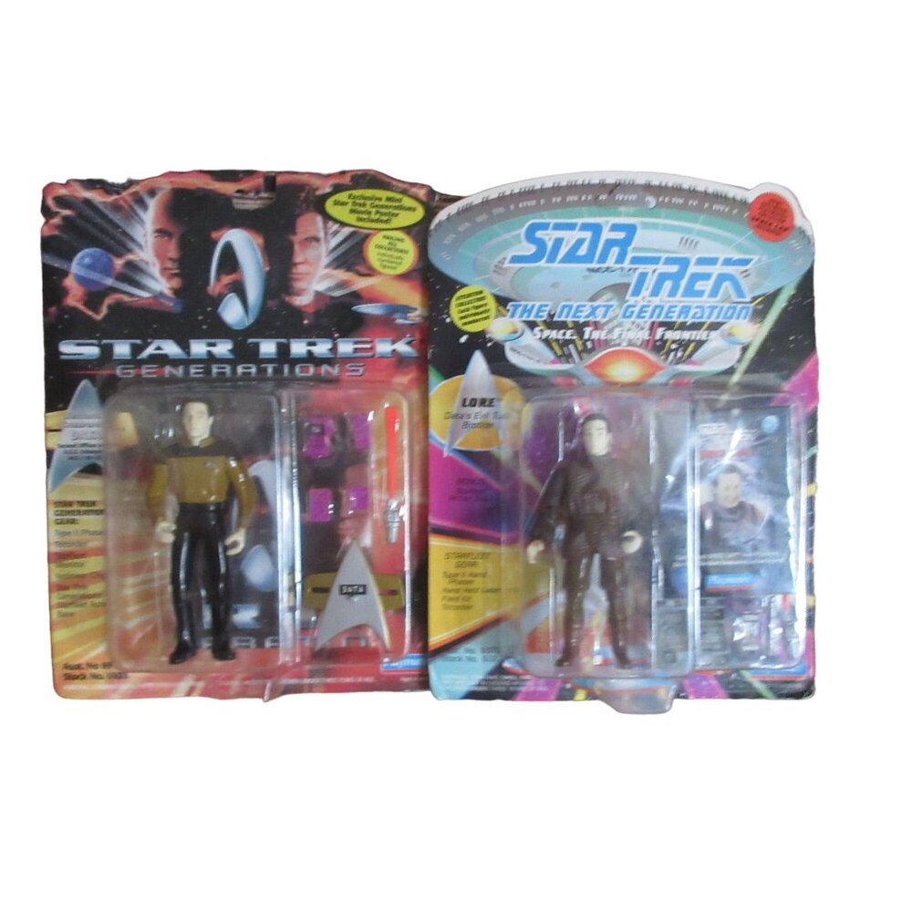 Lot of 2 Star Trek Next Generation Android Action Figures - Data Lore VTG 1994